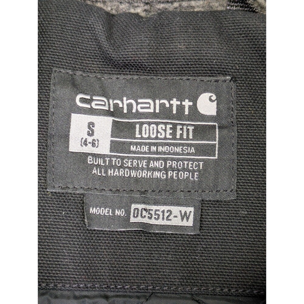 Carhartt Womens Loose Fit Weathered Washed Duck Coat Black Size Small NEW - Picture 4 of 14